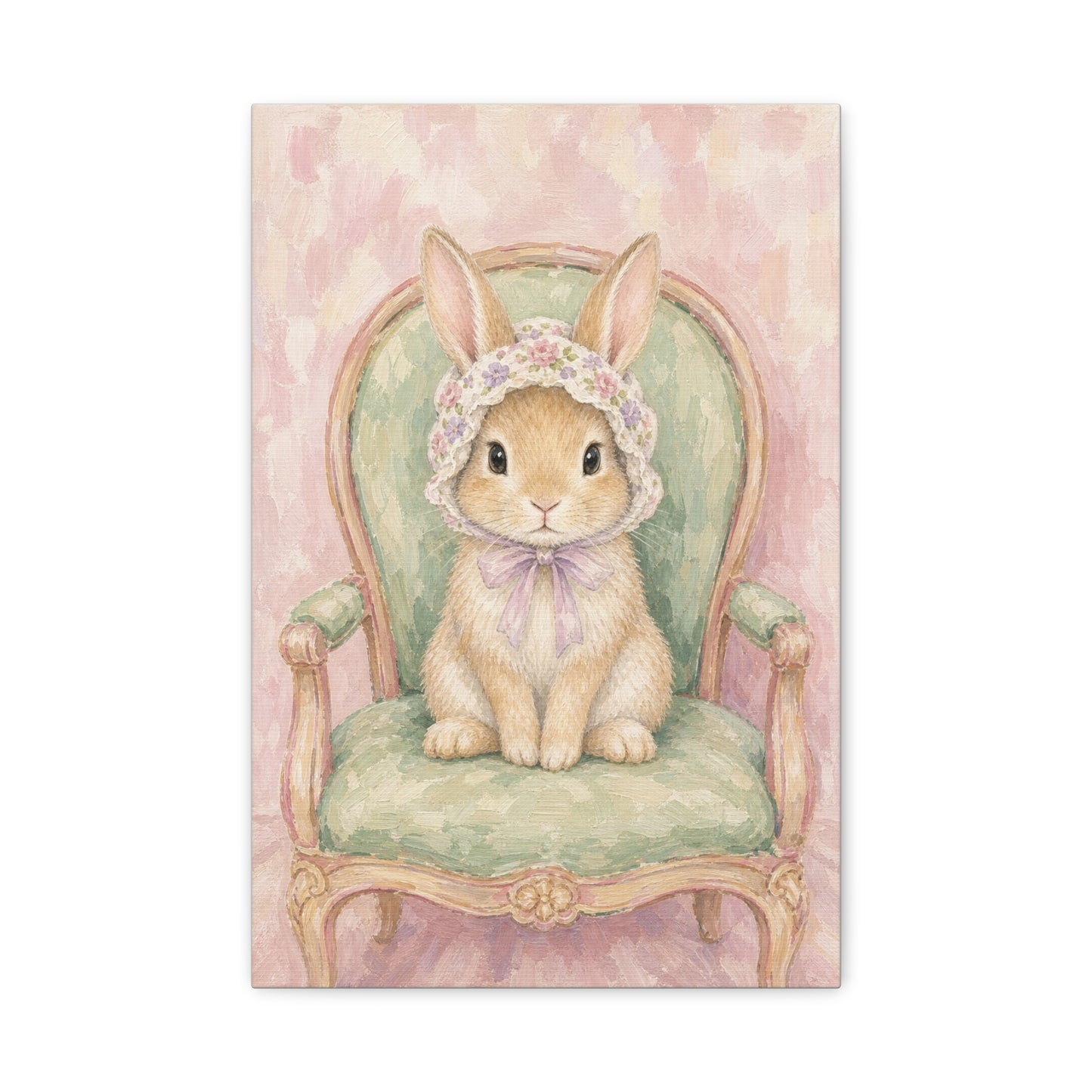 Baby Rabbit Nursery Canvas Wall Art | Watercolor Animal Print | Kids Room Decor