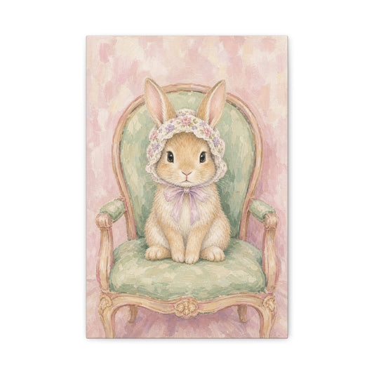 Baby Rabbit Nursery Canvas Wall Art | Watercolor Animal Print | Kids Room Decor