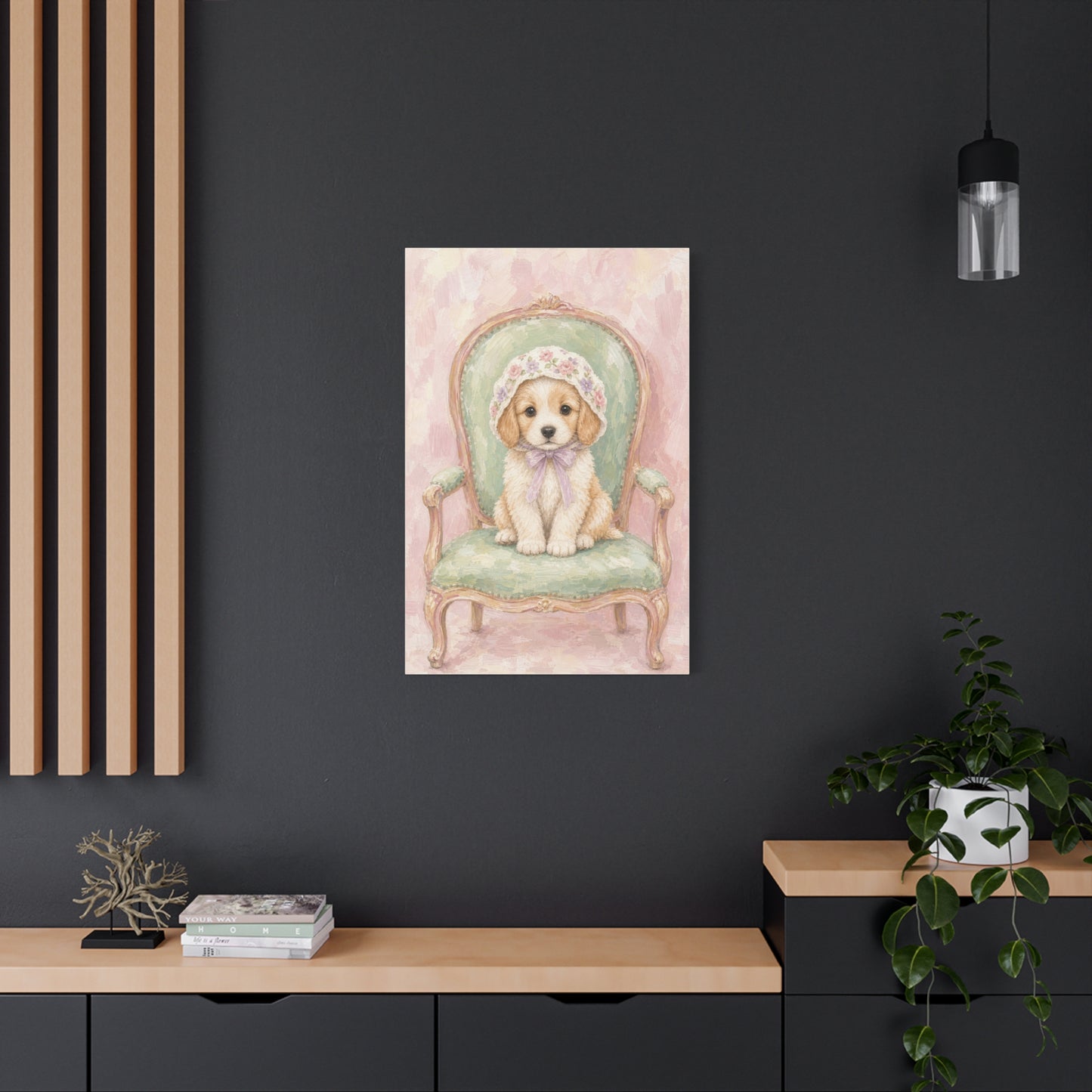 Baby Puppy Nursery Canvas Wall Art | Watercolor Animal Print | Kids Room Decor