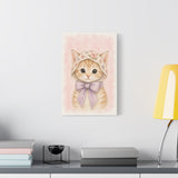 Baby Kitten Nursery Canvas Wall Art — Floral & lavender series. Product mockup 8 of 24.