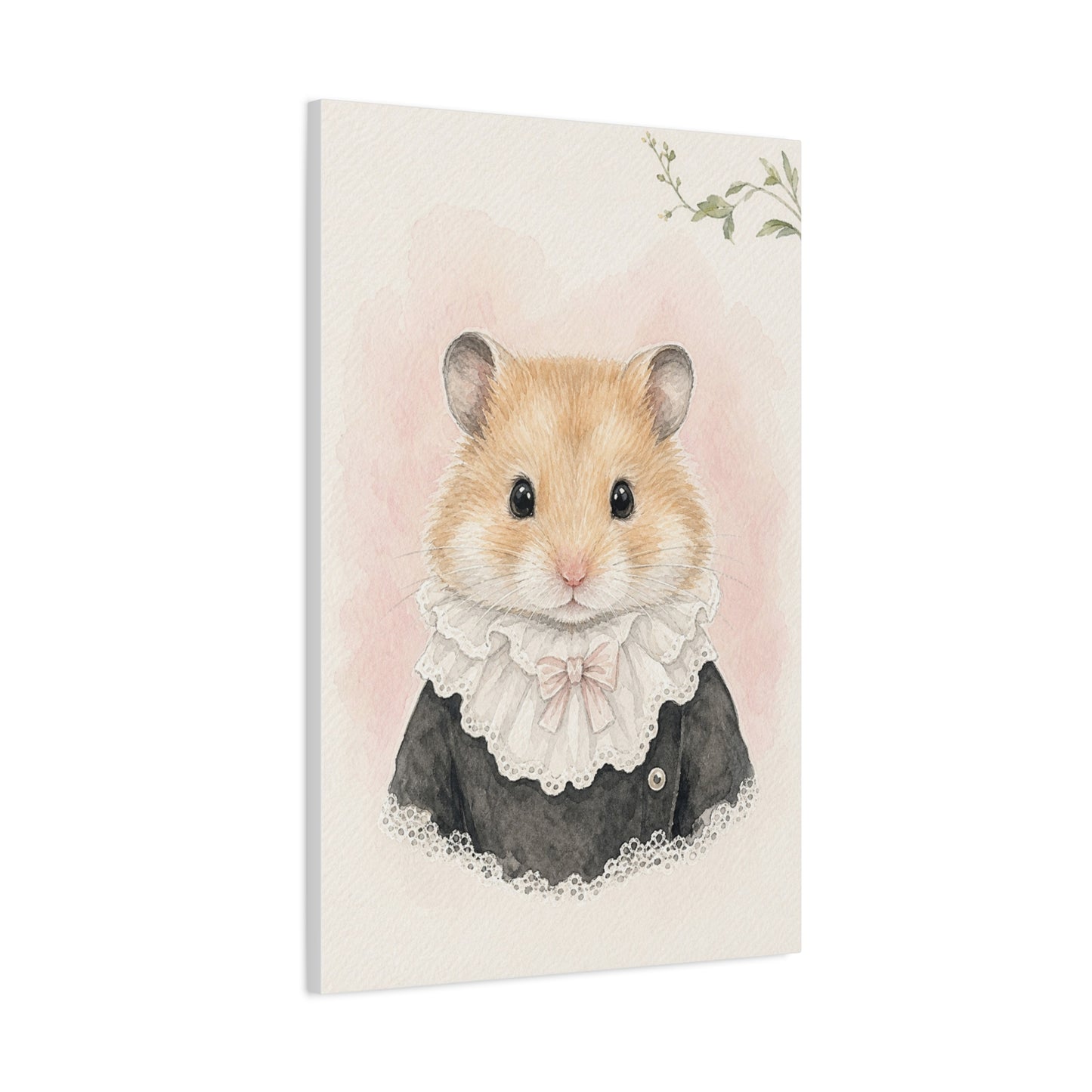 Baby Hamster Nursery Canvas Wall Art | Watercolor Animal Print | Kids Room Decor