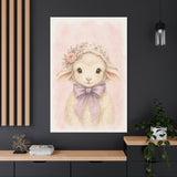 Baby Lamb Nursery Canvas Wall Art — Floral & lavender series. Product mockup 24 of 24.