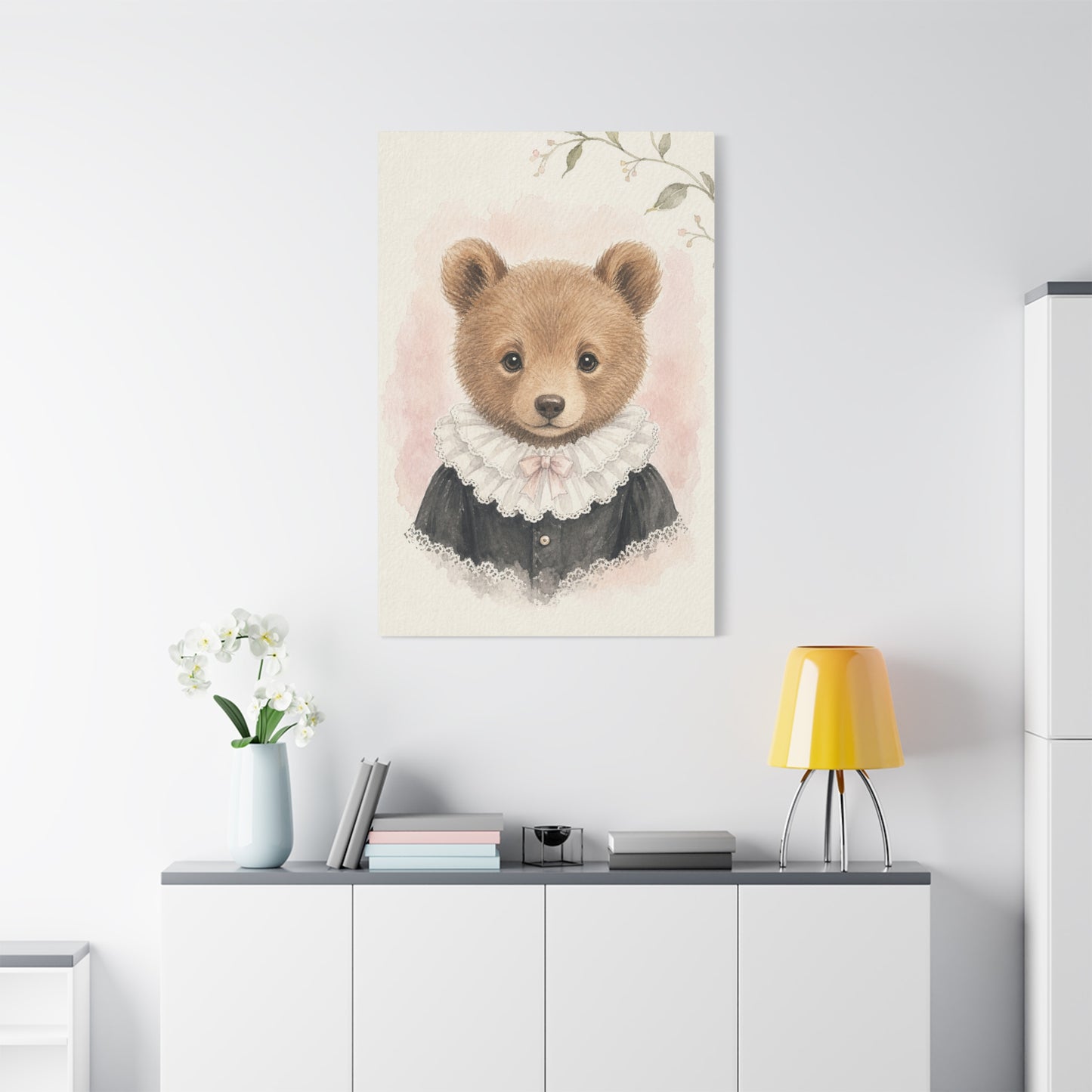 Baby Bear Nursery Canvas Wall Art | Watercolor Animal Print | Kids Room Decor