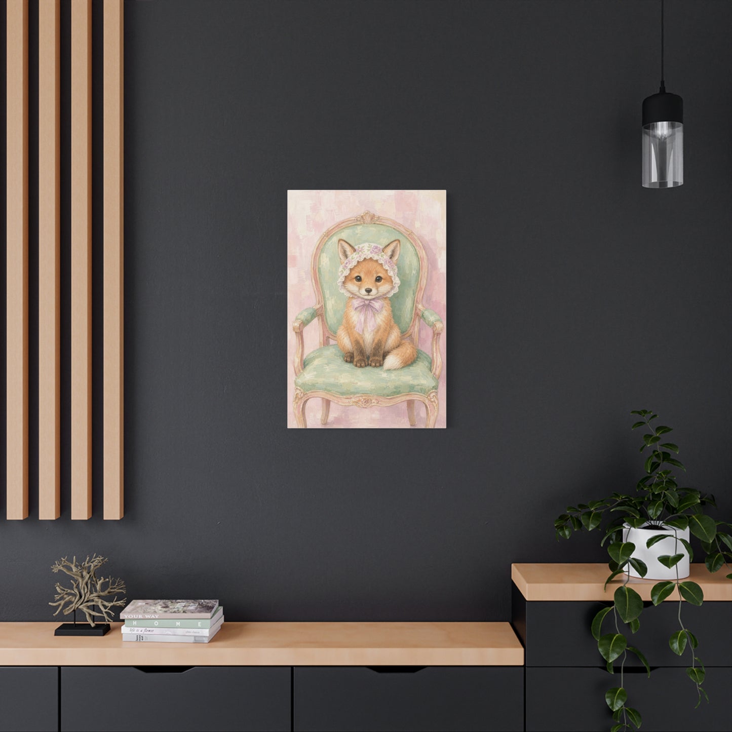 Baby Fox Nursery Canvas Wall Art | Watercolor Animal Print | Kids Room Decor