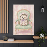 Baby Hedgehog Nursery Canvas Wall Art — Vintage armchair series. Product mockup 24 of 24.
