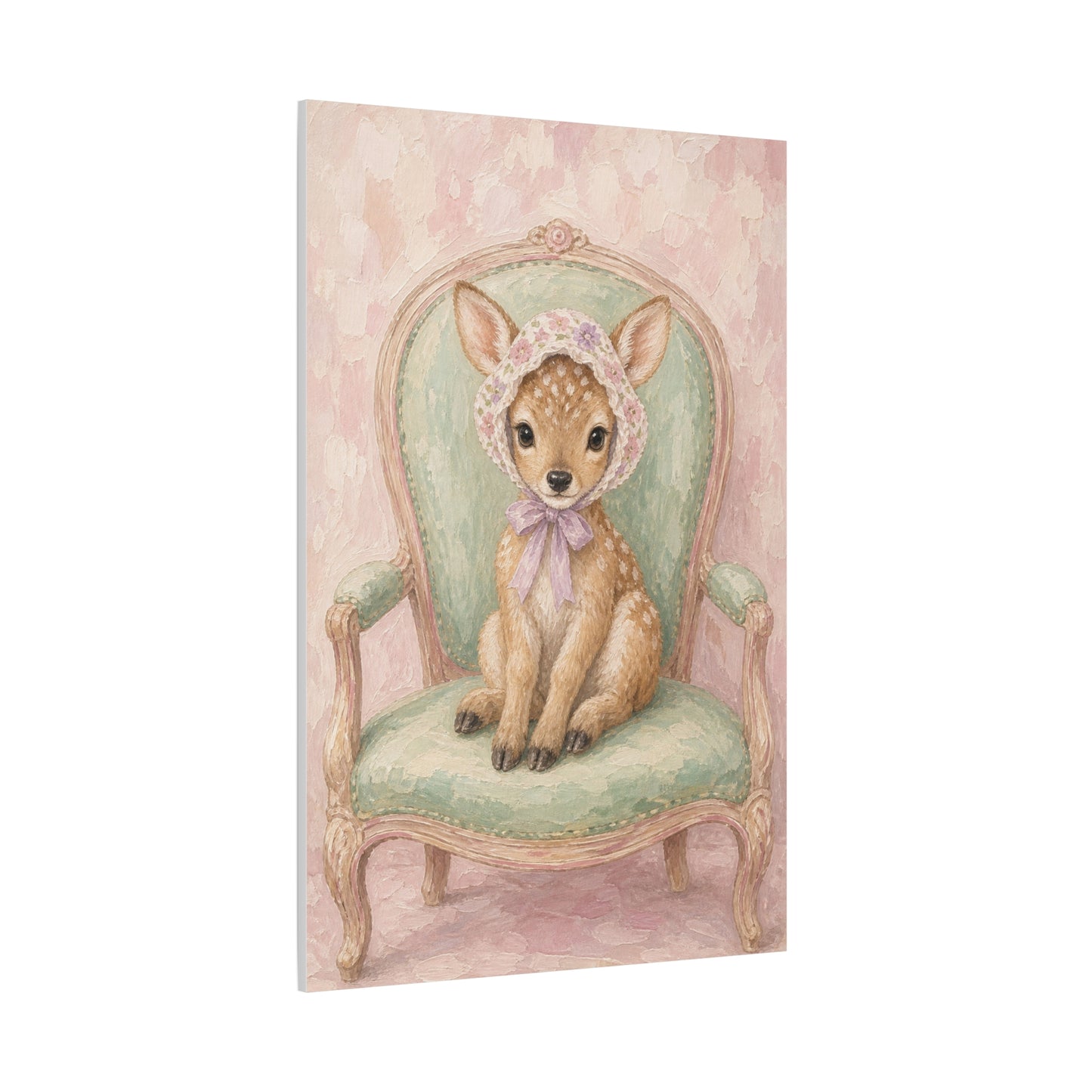 Baby Deer Nursery Canvas Wall Art | Watercolor Animal Print | Kids Room Decor