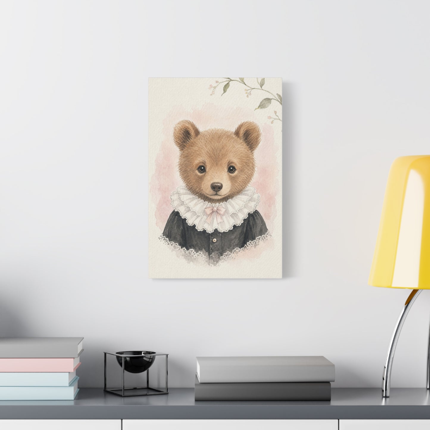Baby Bear Nursery Canvas Wall Art | Watercolor Animal Print | Kids Room Decor