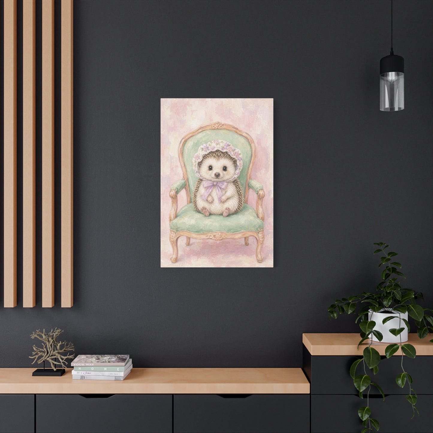 Baby Hedgehog Nursery Canvas Wall Art | Watercolor Animal Print | Kids Room Decor