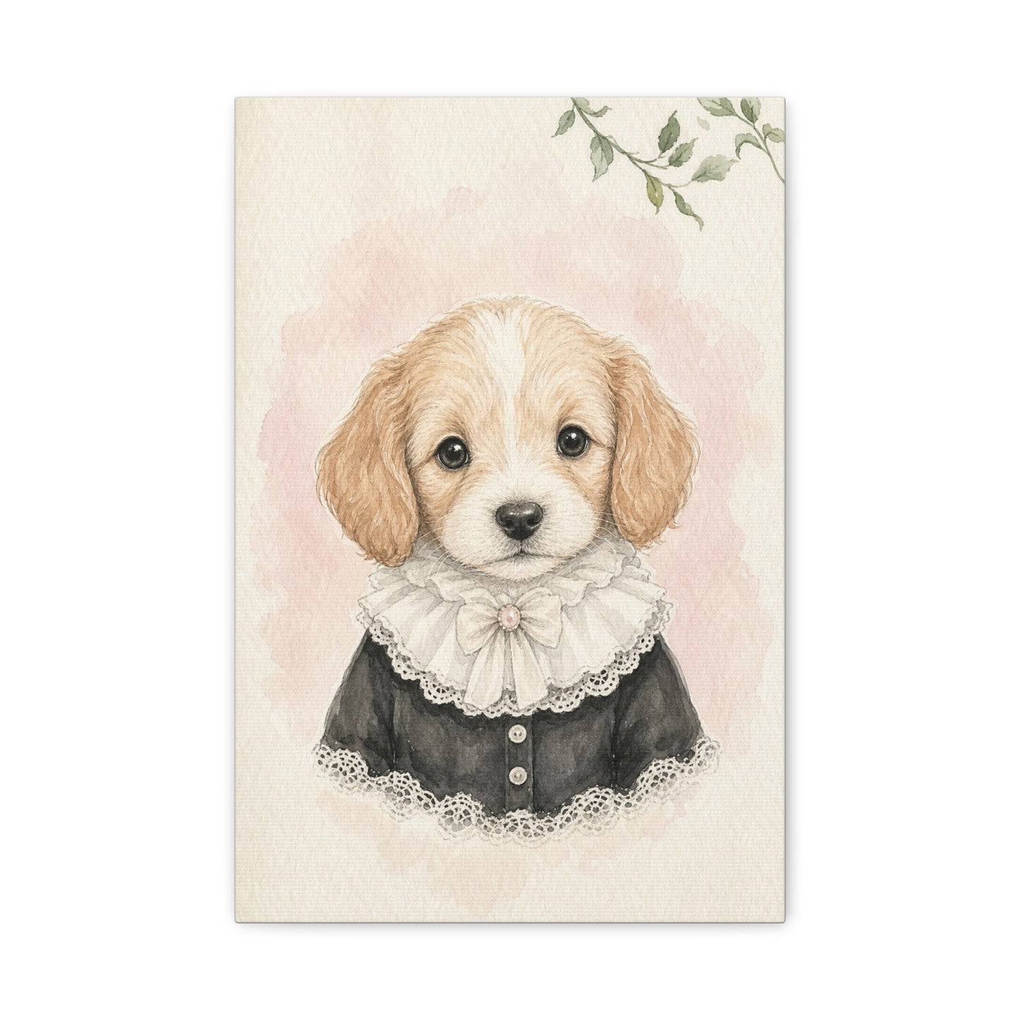Baby Puppy Nursery Canvas Wall Art | Watercolor Animal Print | Kids Room Decor