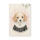 Baby Puppy Nursery Canvas Wall Art — Lace collar series. Product mockup 1 of 24.
