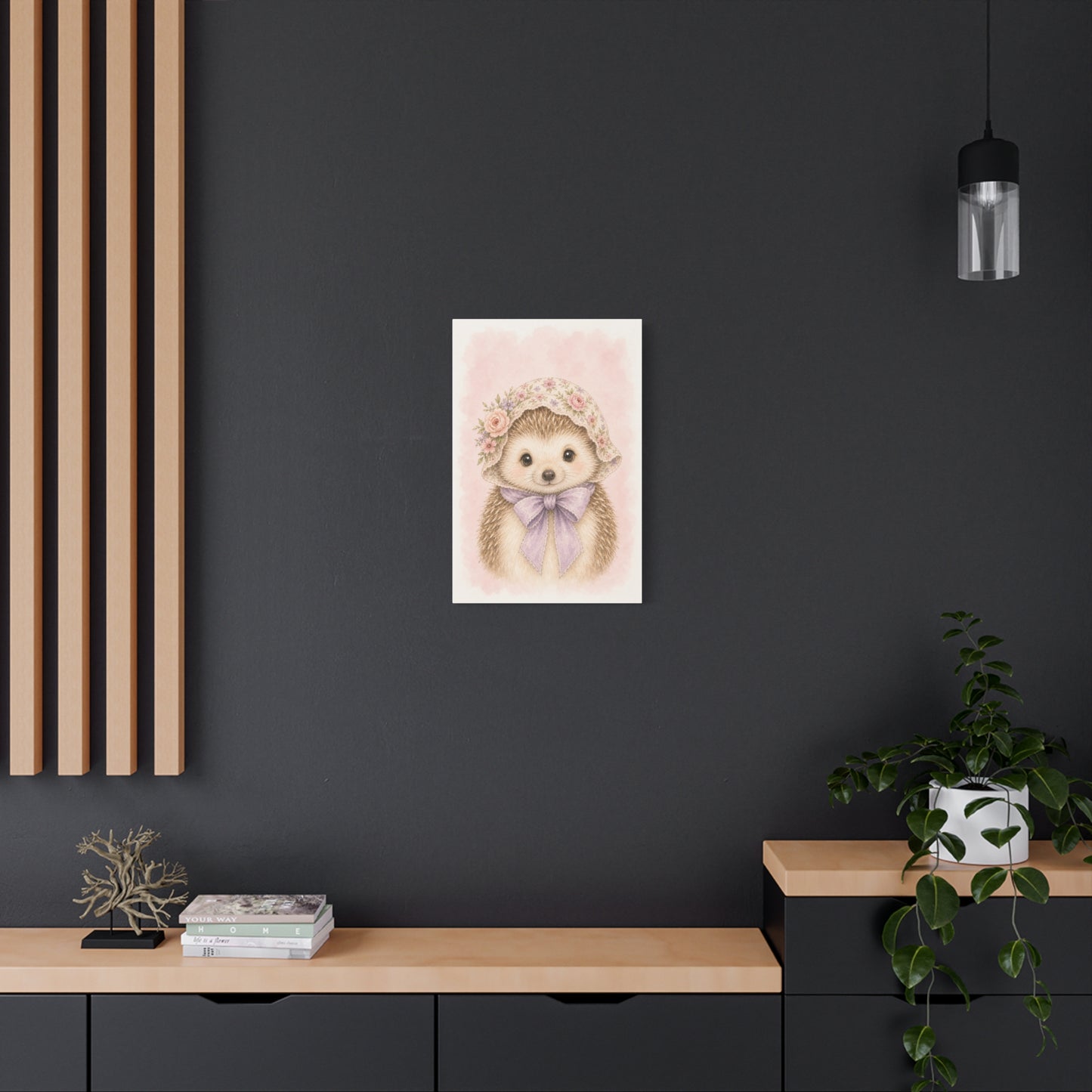 Baby Hedgehog Nursery Canvas Wall Art | Watercolor Animal Print | Kids Room Decor