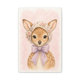 Baby Deer Nursery Canvas Wall Art — Floral & lavender series. Product mockup 1 of 24.