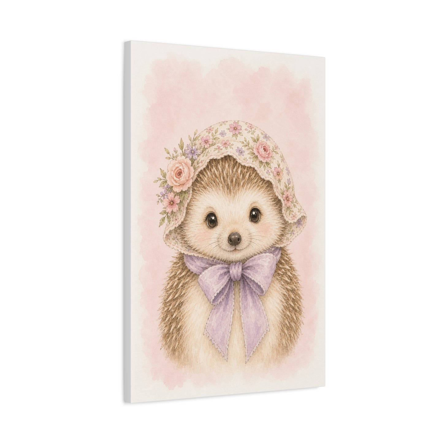Baby Hedgehog Nursery Canvas Wall Art | Watercolor Animal Print | Kids Room Decor