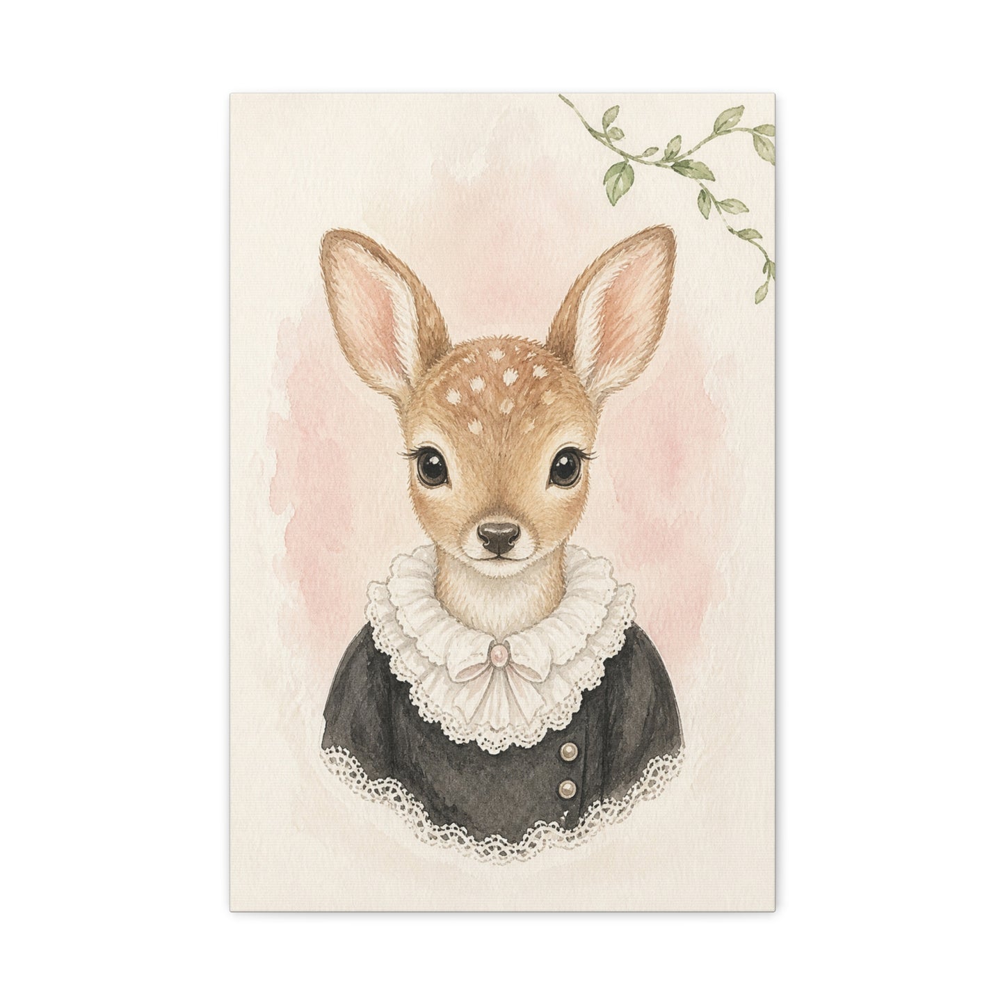 Baby Deer Nursery Canvas Wall Art | Watercolor Animal Print | Kids Room Decor