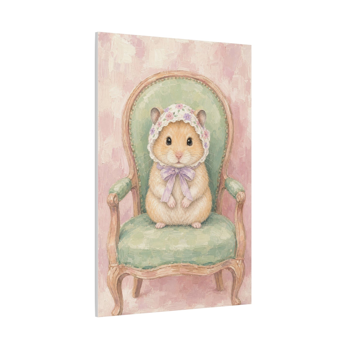 Baby Hamster Nursery Canvas Wall Art | Watercolor Animal Print | Kids Room Decor