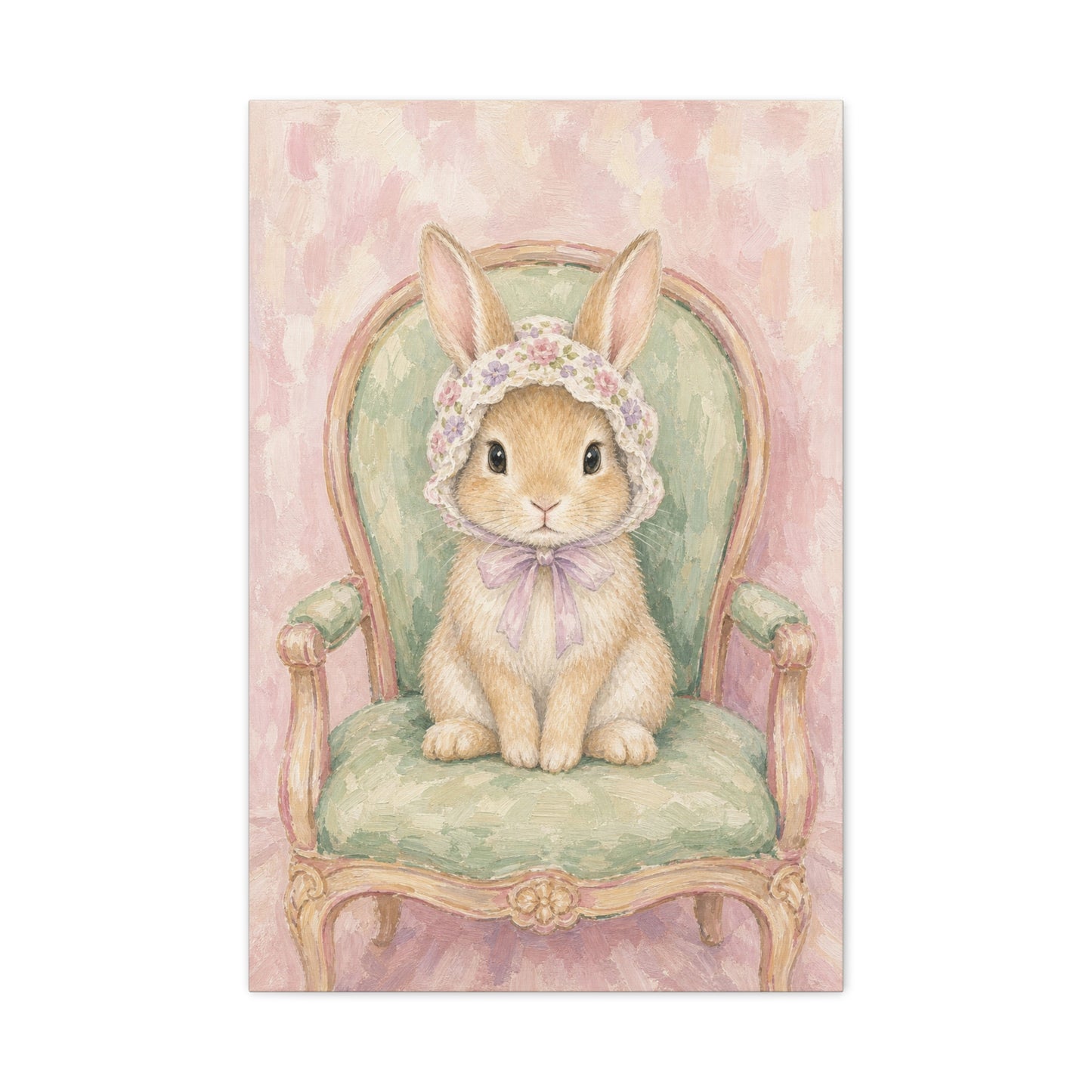 Baby Rabbit Nursery Canvas Wall Art | Watercolor Animal Print | Kids Room Decor