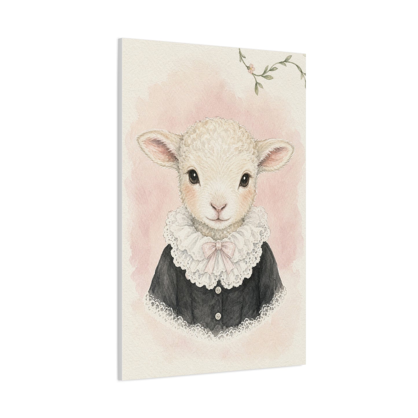 Baby Lamb Nursery Canvas Wall Art | Watercolor Animal Print | Kids Room Decor