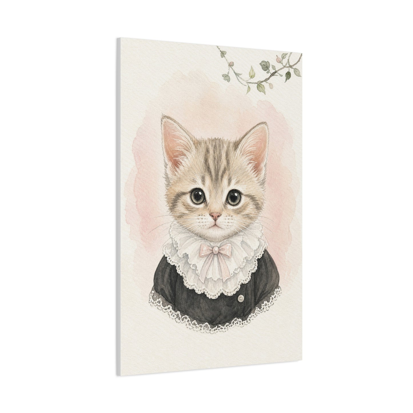 Baby Kitten Nursery Canvas Wall Art | Watercolor Animal Print | Kids Room Decor