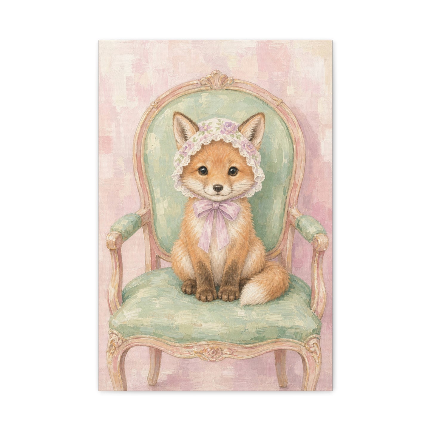 Baby Fox Nursery Canvas Wall Art | Watercolor Animal Print | Kids Room Decor