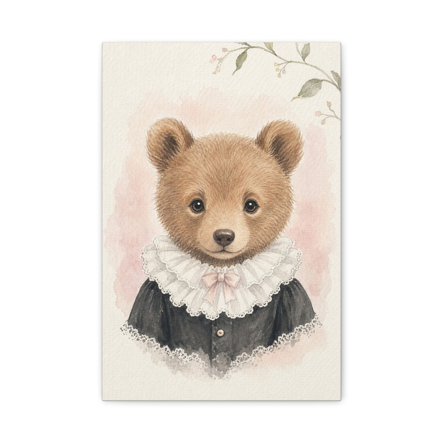 Baby Bear Nursery Canvas Wall Art | Watercolor Animal Print | Kids Room Decor