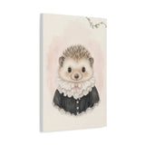 Baby Hedgehog Nursery Canvas Wall Art — Lace collar series. Product mockup 10 of 24.