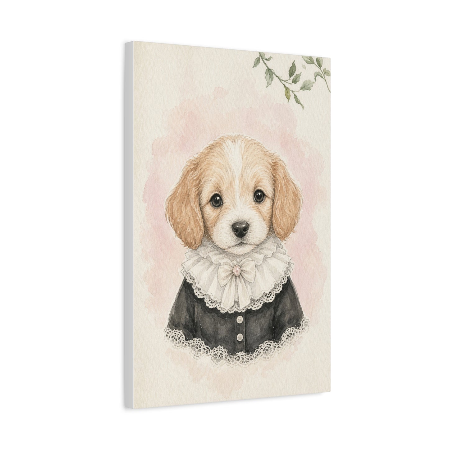 Baby Puppy Nursery Canvas Wall Art | Watercolor Animal Print | Kids Room Decor