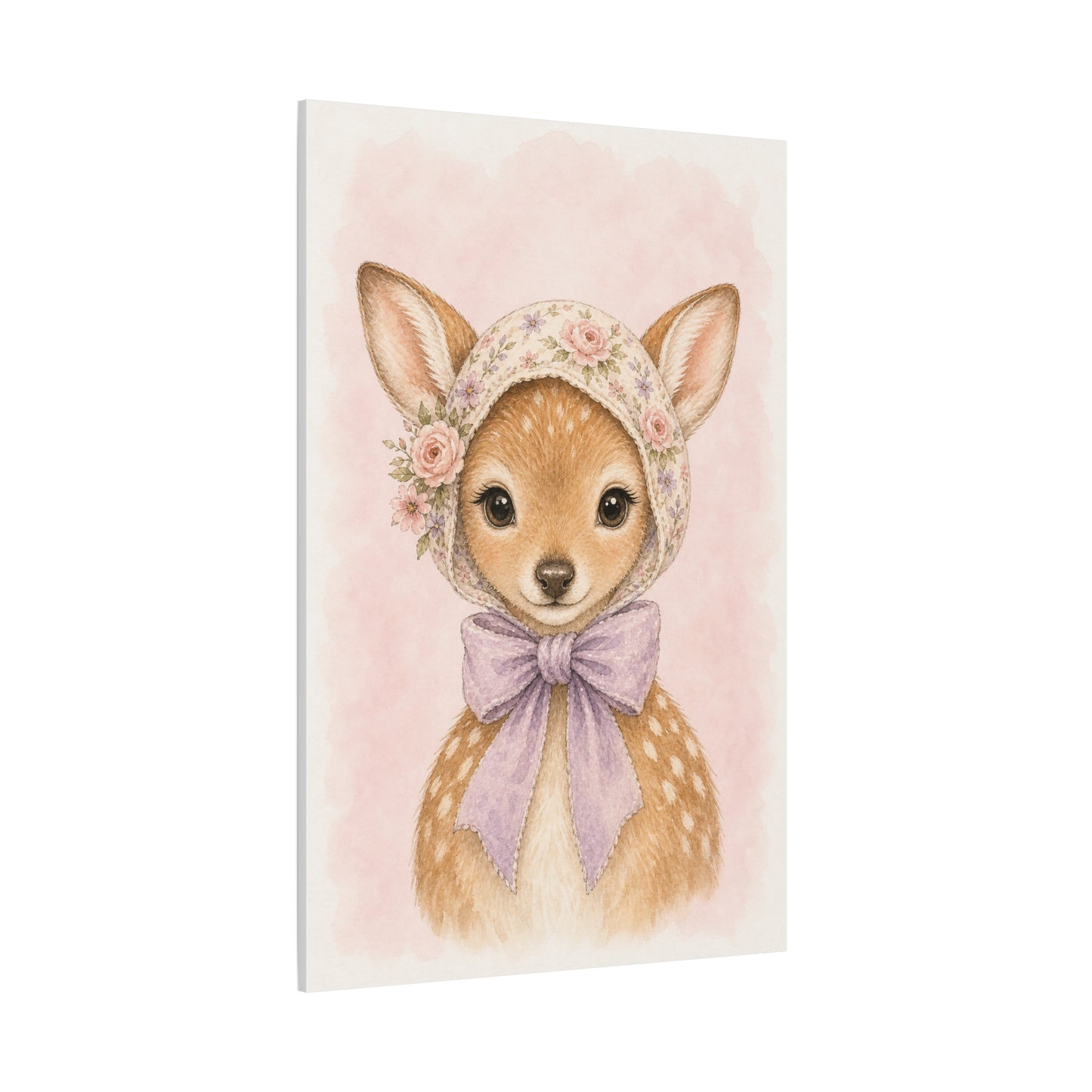 Baby Deer Nursery Canvas Wall Art | Watercolor Animal Print | Kids Room Decor