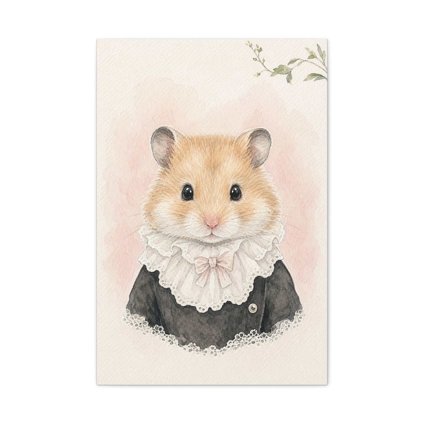Baby Hamster Nursery Canvas Wall Art | Watercolor Animal Print | Kids Room Decor