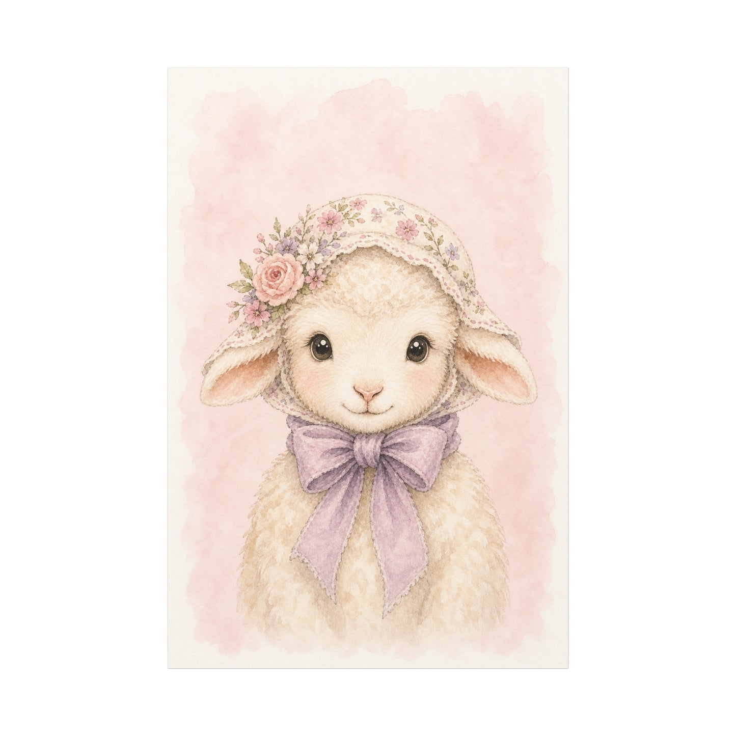 Baby Lamb Nursery Canvas Wall Art | Watercolor Animal Print | Kids Room Decor