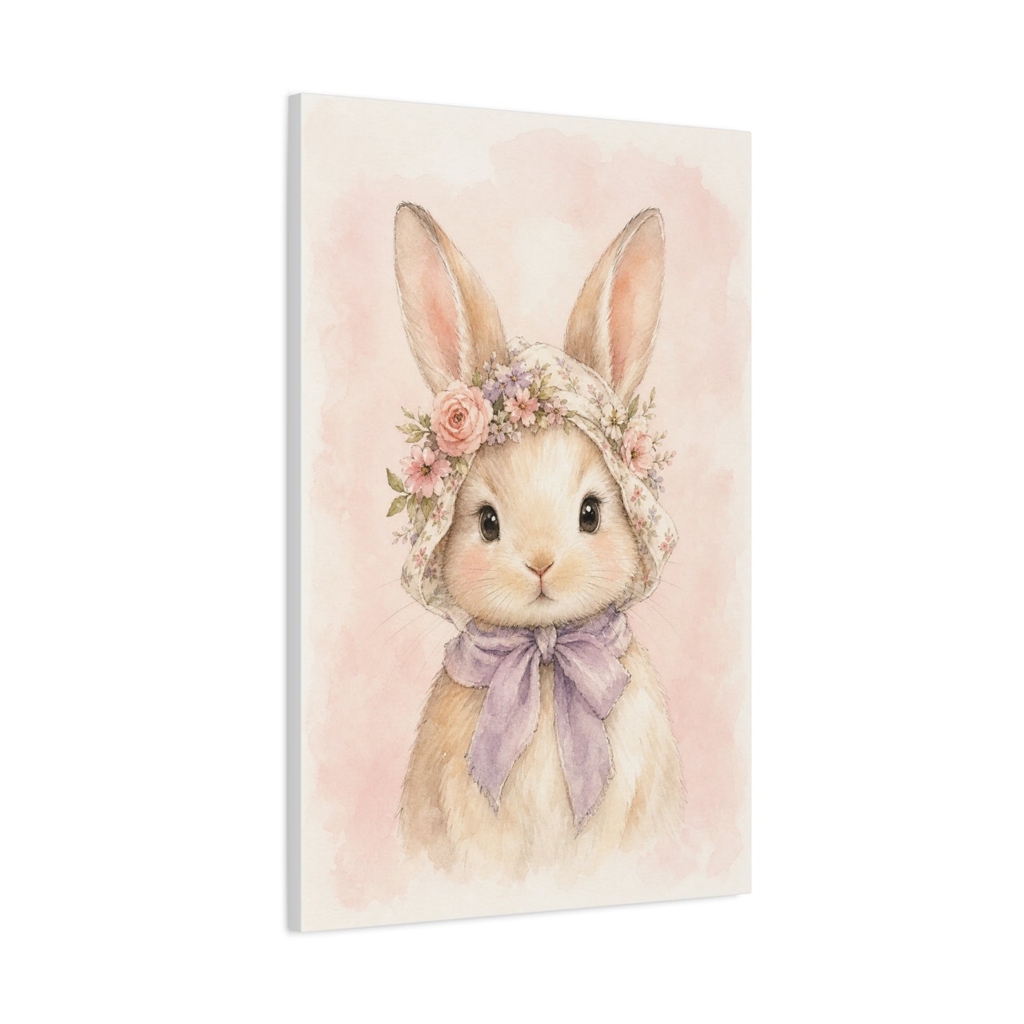 Baby Rabbit Nursery Canvas Wall Art | Watercolor Animal Print | Kids Room Decor