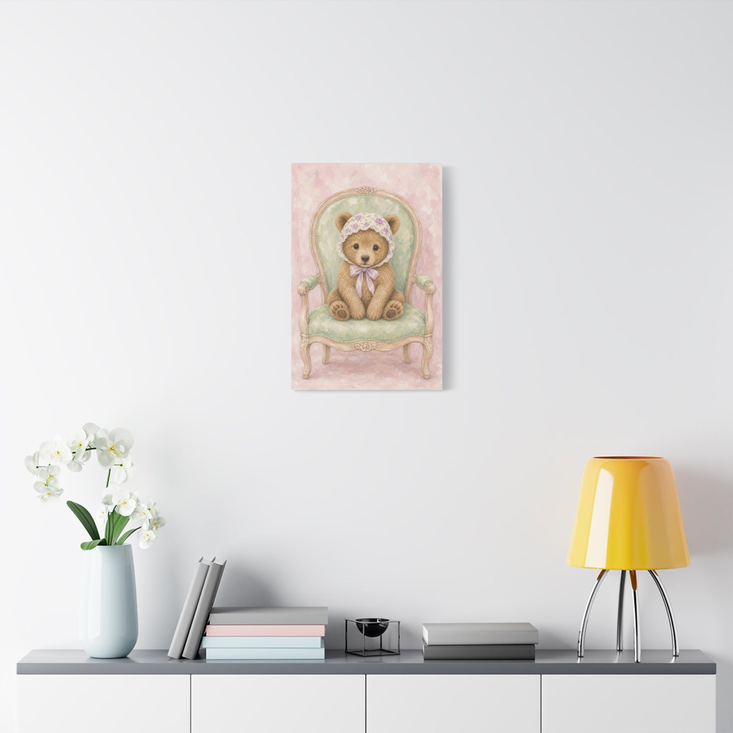 Baby Bear Nursery Canvas Wall Art | Watercolor Animal Print | Kids Room Decor