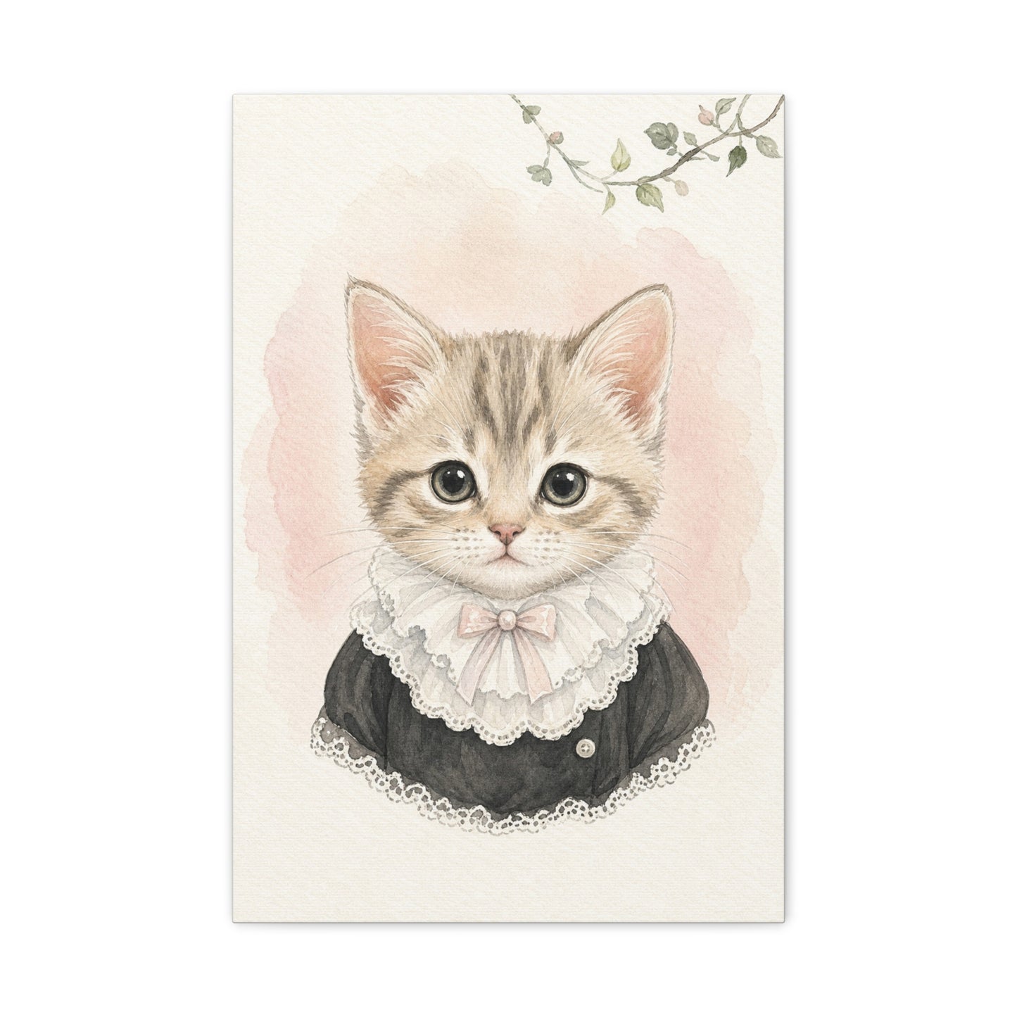 Baby Kitten Nursery Canvas Wall Art | Watercolor Animal Print | Kids Room Decor
