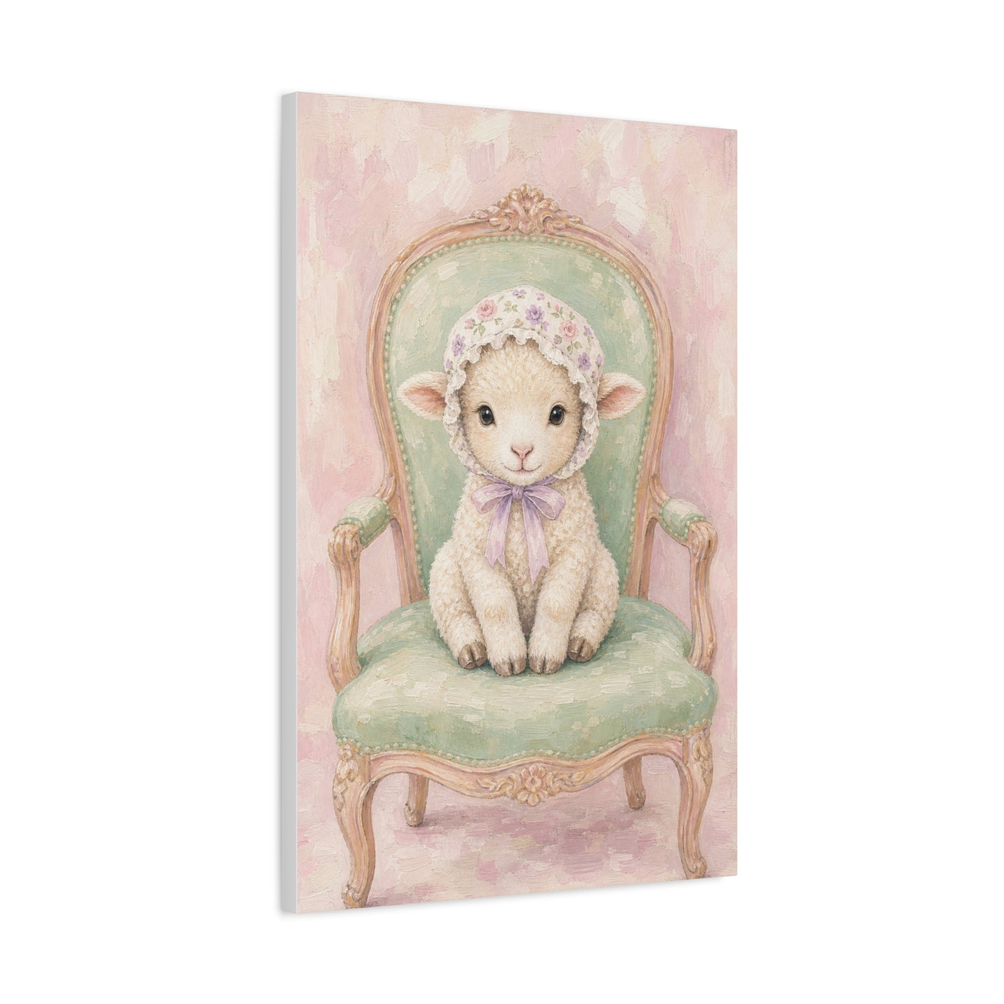 Baby Lamb Nursery Canvas Wall Art | Watercolor Animal Print | Kids Room Decor