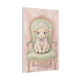 Baby Lamb Nursery Canvas Wall Art — Vintage armchair series. Product mockup 13 of 24.