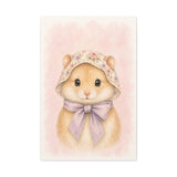 Baby Hamster Nursery Canvas Wall Art — Floral & lavender series. Product mockup 5 of 24.