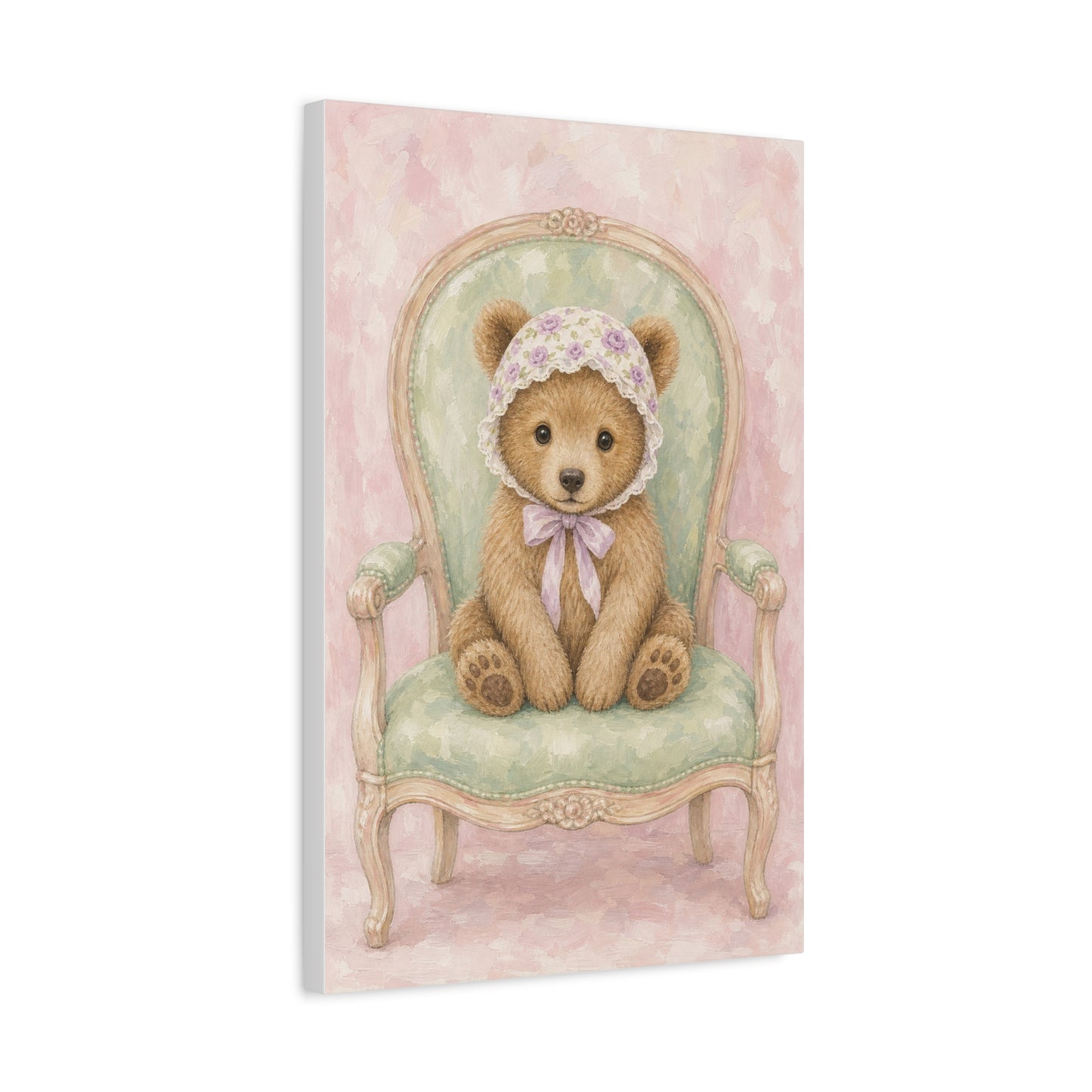 Baby Bear Nursery Canvas Wall Art | Watercolor Animal Print | Kids Room Decor