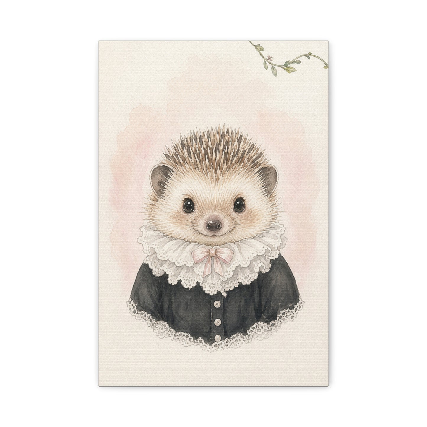 Baby Hedgehog Nursery Canvas Wall Art | Watercolor Animal Print | Kids Room Decor