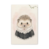 Baby Hedgehog Nursery Canvas Wall Art — Lace collar series. Product mockup 1 of 24.