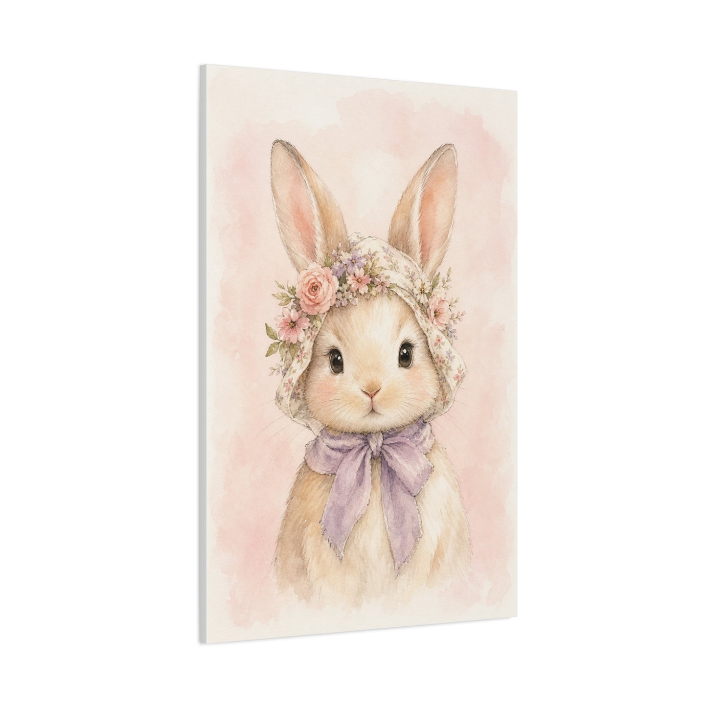 Baby Rabbit Nursery Canvas Wall Art | Watercolor Animal Print | Kids Room Decor