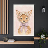 Baby Deer Nursery Canvas Wall Art — Floral & lavender series. Product mockup 24 of 24.