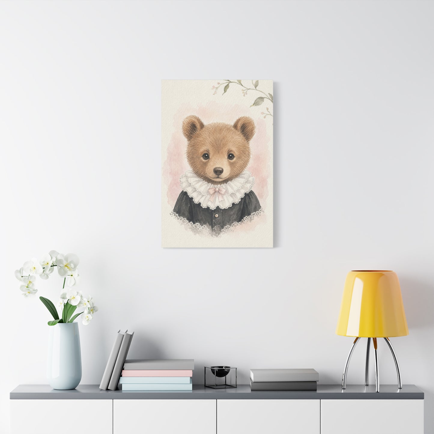 Baby Bear Nursery Canvas Wall Art | Watercolor Animal Print | Kids Room Decor