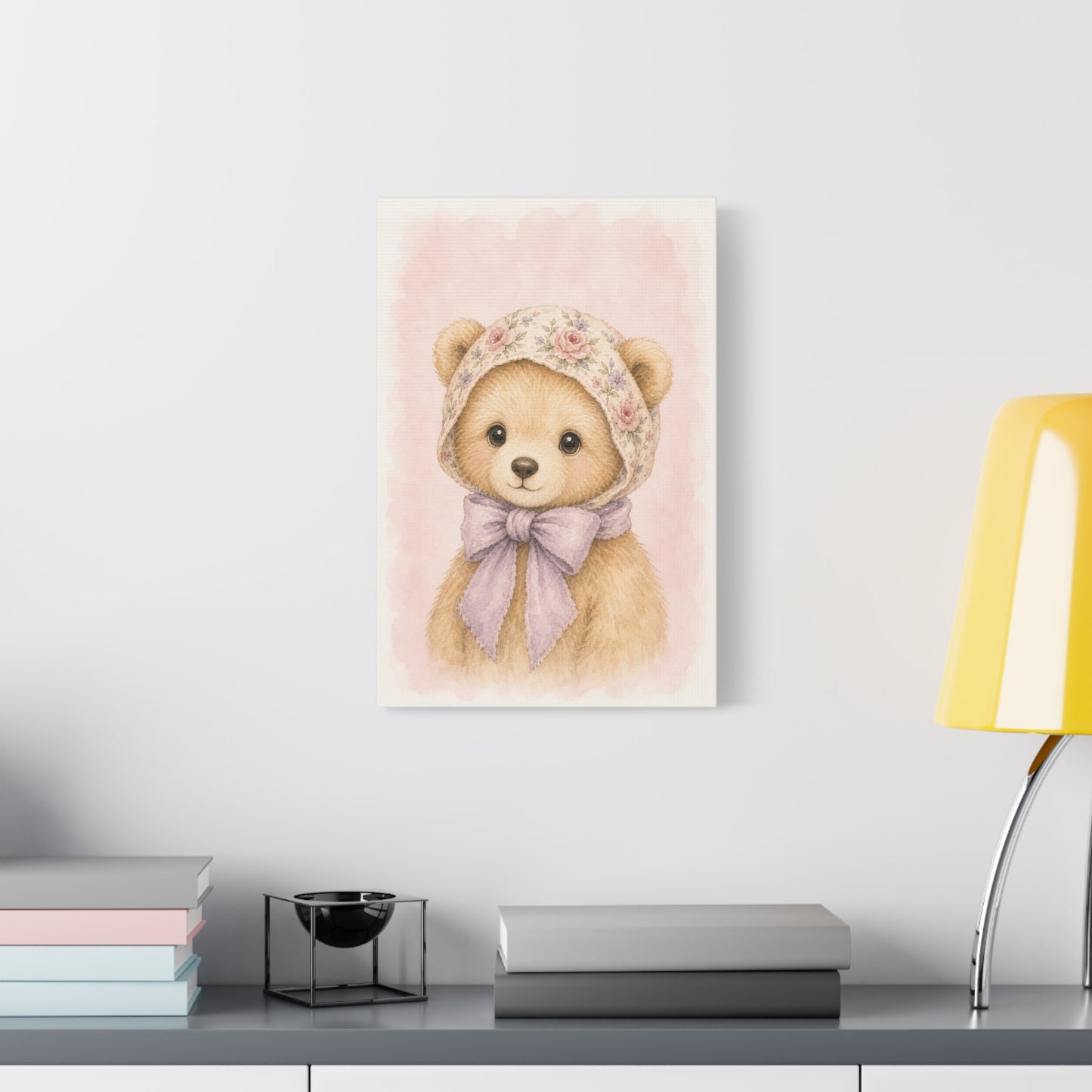 Baby Bear Nursery Canvas Wall Art | Watercolor Animal Print | Kids Room Decor