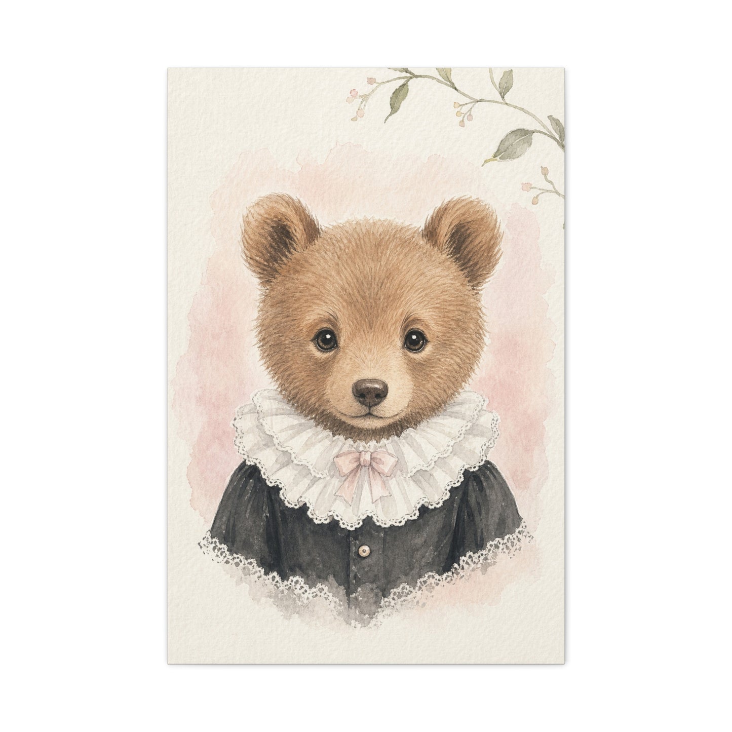 Baby Bear Nursery Canvas Wall Art | Watercolor Animal Print | Kids Room Decor
