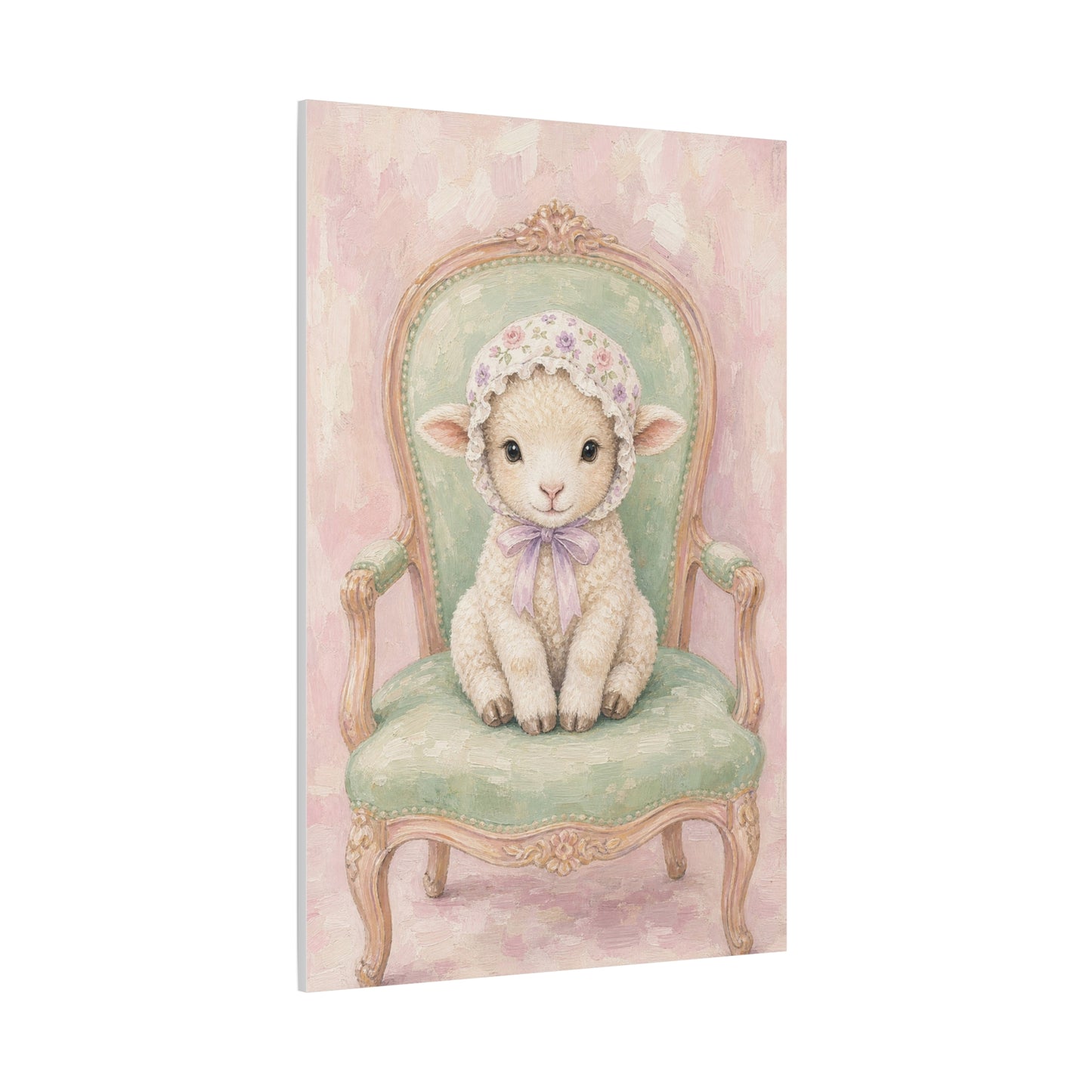 Baby Lamb Nursery Canvas Wall Art | Watercolor Animal Print | Kids Room Decor