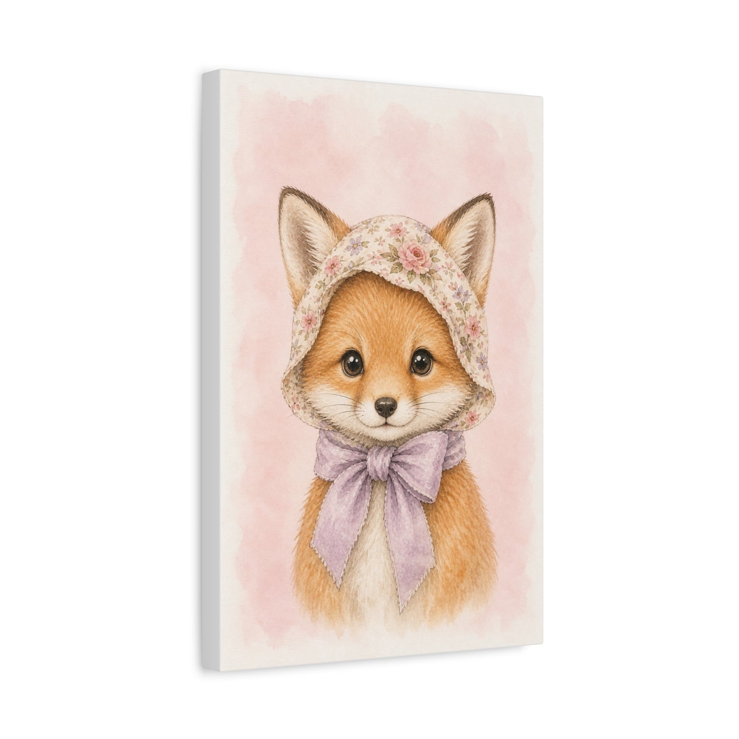 Baby Fox Nursery Canvas Wall Art | Watercolor Animal Print | Kids Room Decor