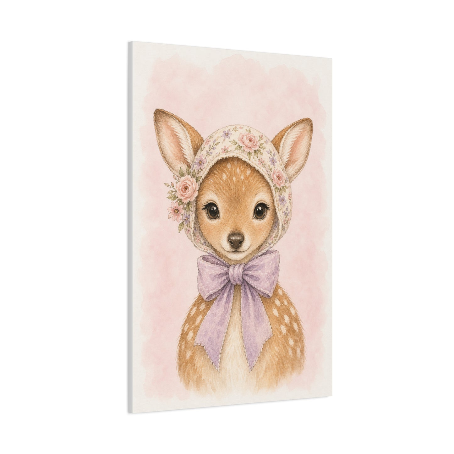 Baby Deer Nursery Canvas Wall Art | Watercolor Animal Print | Kids Room Decor