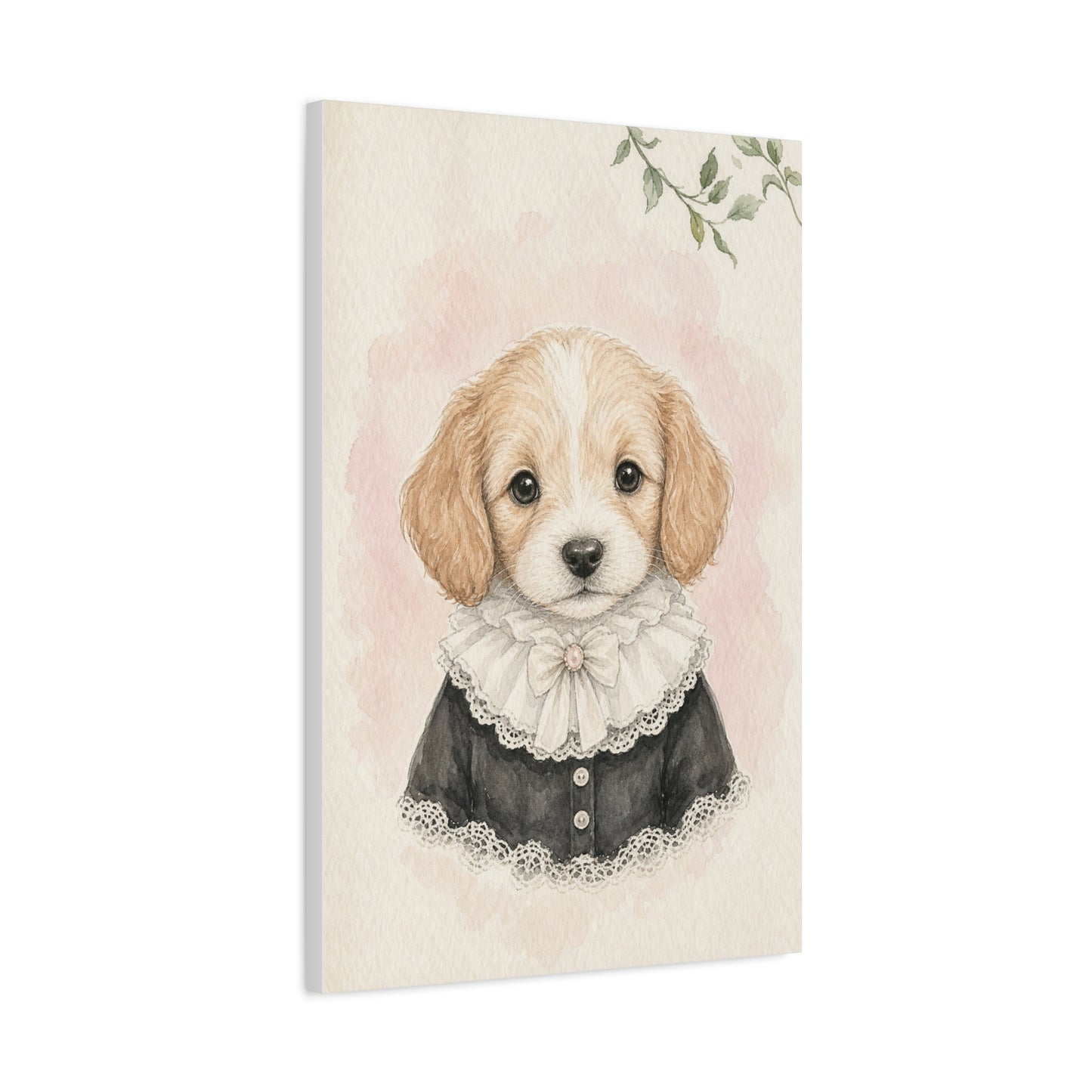 Baby Puppy Nursery Canvas Wall Art | Watercolor Animal Print | Kids Room Decor