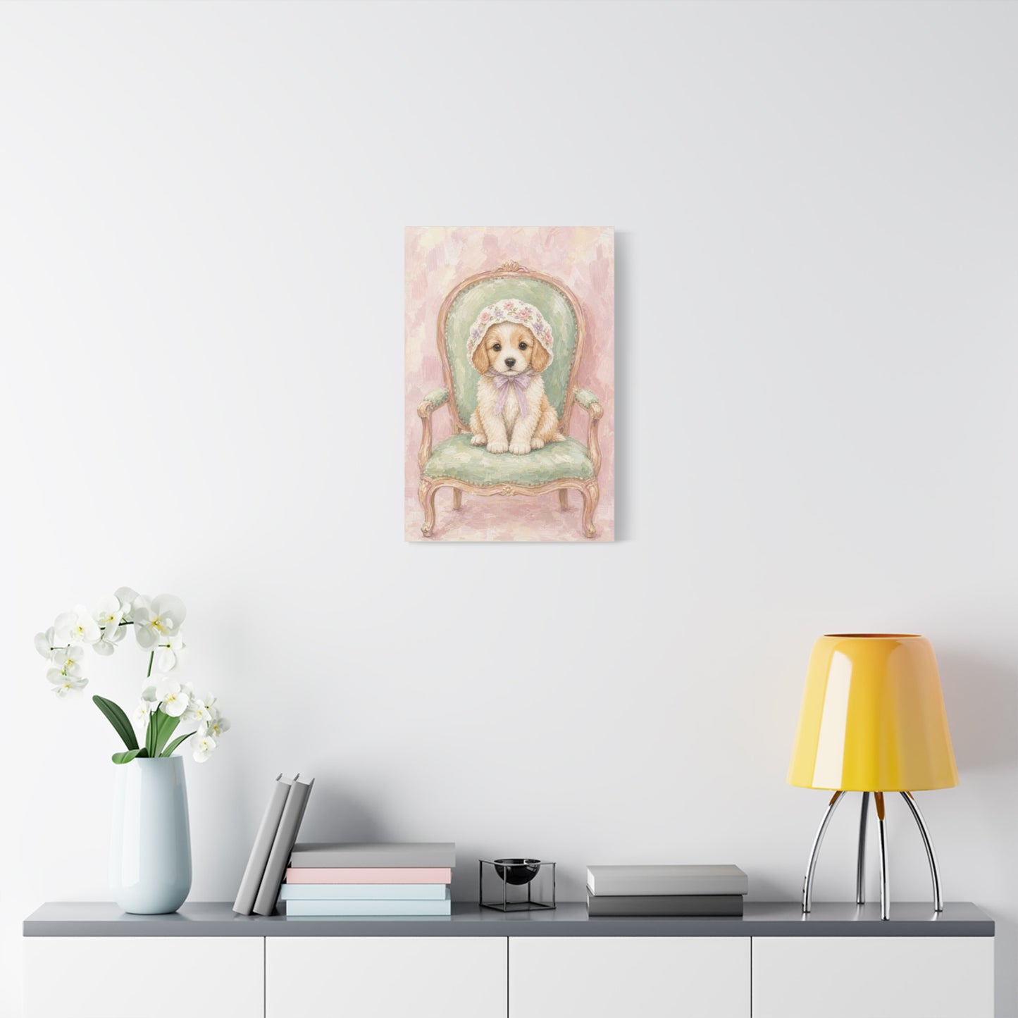Baby Puppy Nursery Canvas Wall Art | Watercolor Animal Print | Kids Room Decor
