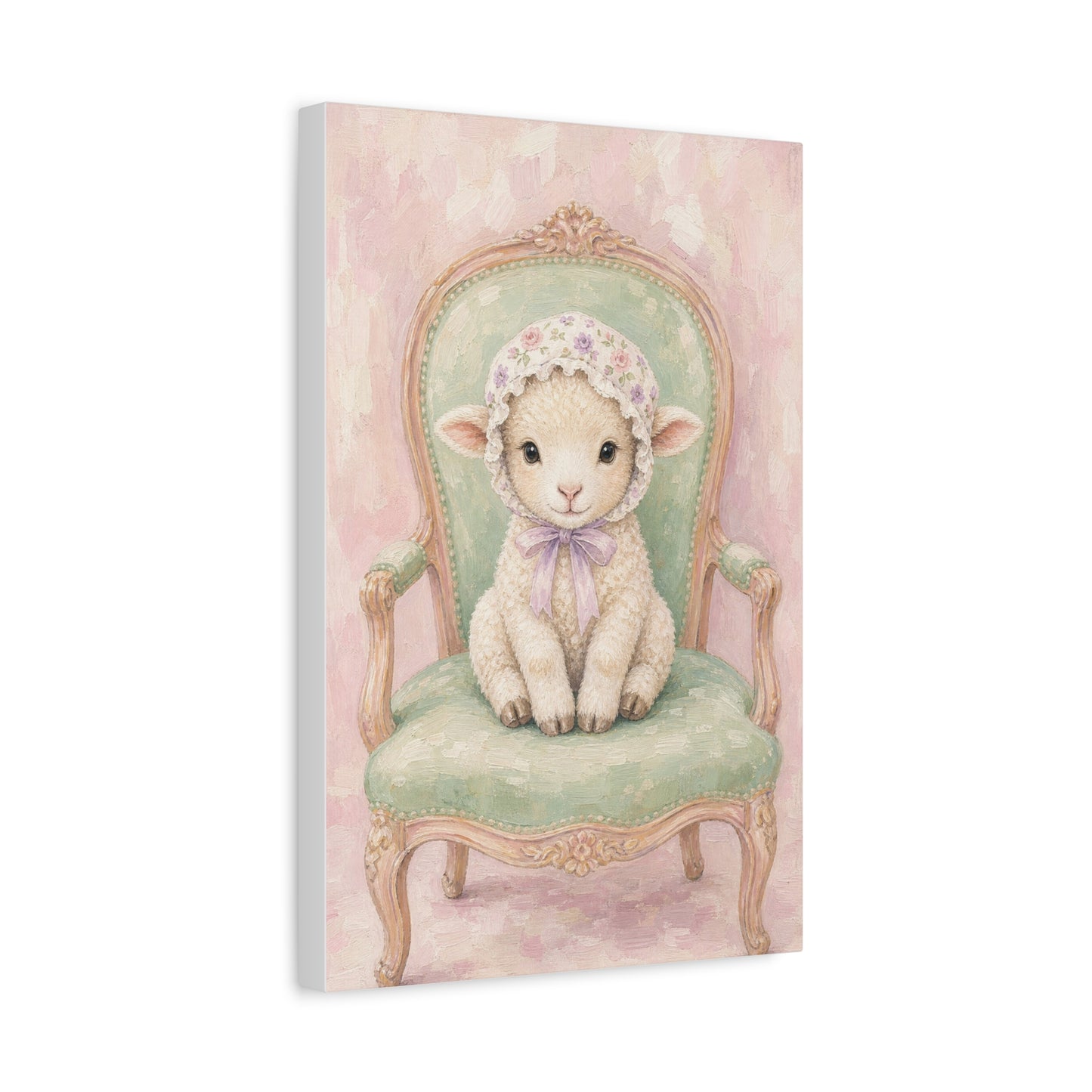 Baby Lamb Nursery Canvas Wall Art | Watercolor Animal Print | Kids Room Decor