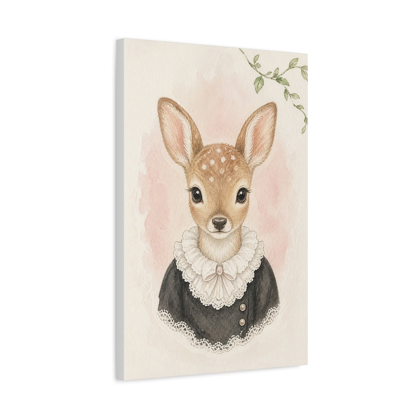 Baby Deer Nursery Canvas Wall Art | Watercolor Animal Print | Kids Room Decor